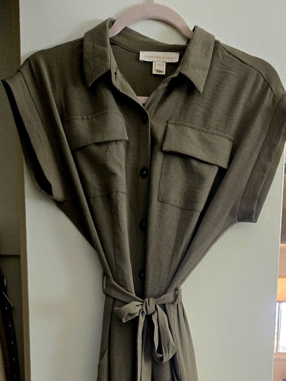 Matteau Olive Utility Button-Front Jimp Suit
